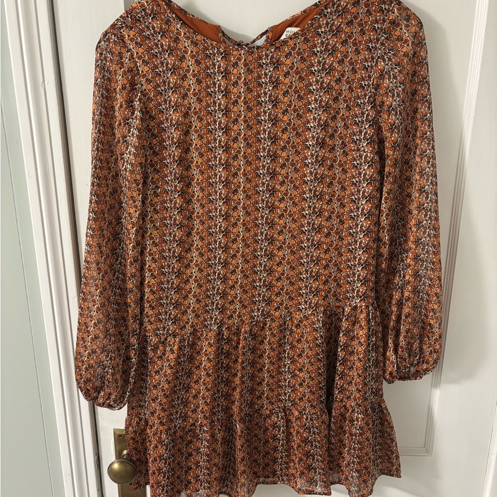 Molly Bracken Vibrant Orange Patterned Dress